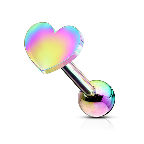 Helix Tragus Earrings 16G Steel Heart Internally Threaded Labret Monroe Lip Ring