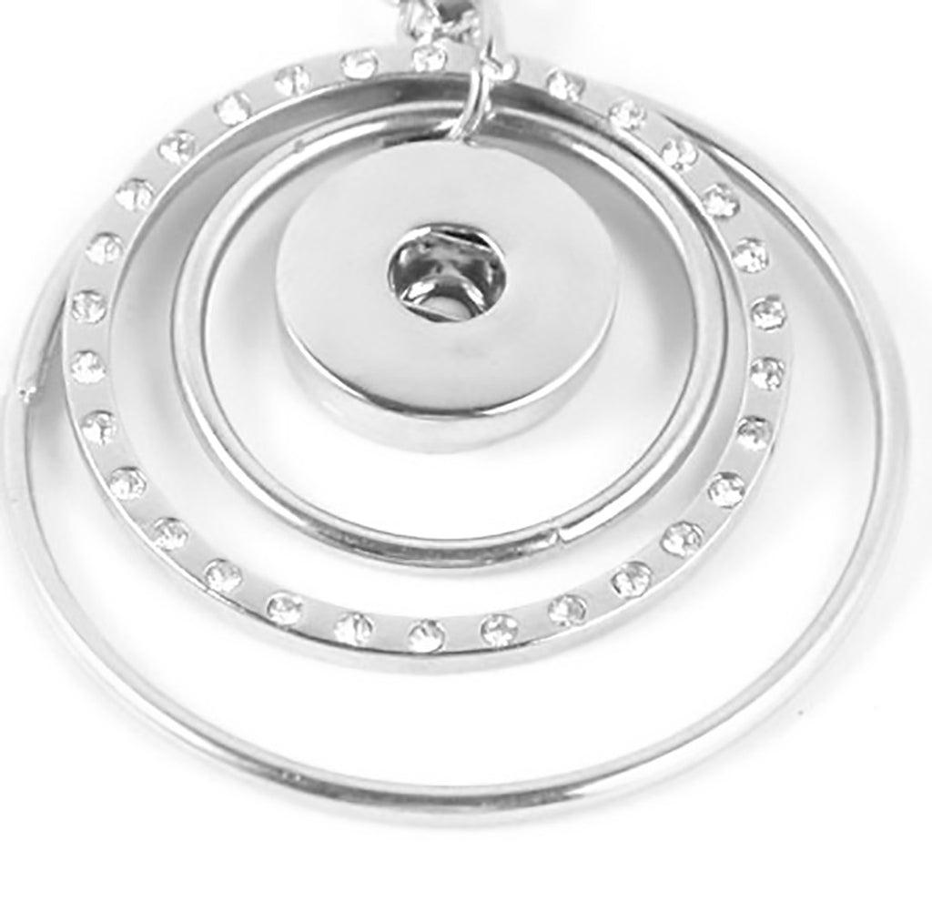 Snap Button Charm Holder silver plated for 18mm necklace pendants Circle of Love