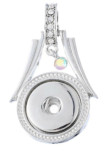 Snap Button Charm Holder silver plated fit 18mm necklace pendants Rhinestone