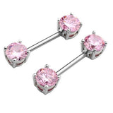 2Pcs Choice High Quality Zircon Nipple Piercing Shields Bars 14G 316L Surgical Steel  Rings Body Jewelry