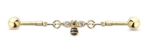 Industrial Ear bar BEE Chain link 316LSurgical Steel INDUSTRIAL BARBELL