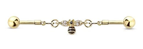 Industrial Ear bar BEE Chain link 316LSurgical Steel INDUSTRIAL BARBELL