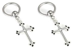 Cross Nipple Bar Body Jewelry Pair