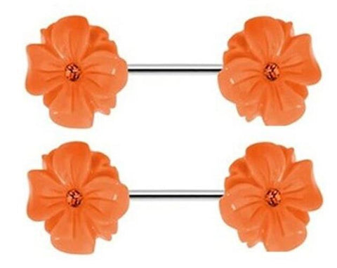 Nipple Shield Rings Barbell Barbells Sold as a Pair 14 Gauge Bloomi