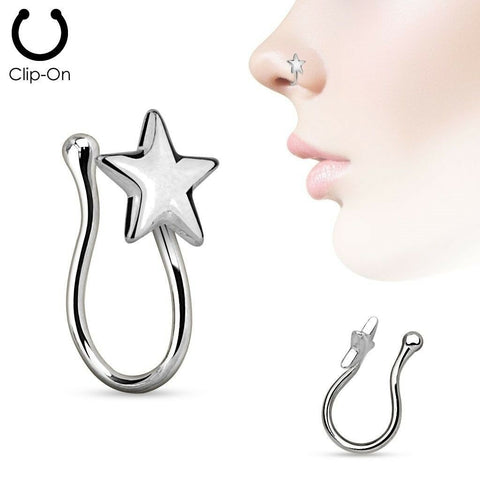 Body Accentz Nose Clip Star Non-Piercing Nose Ring Stud Sold Individually