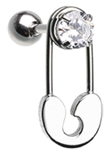 Tragus Piercing Stainless Steel Safety pin Cartilage 18g 1pc
