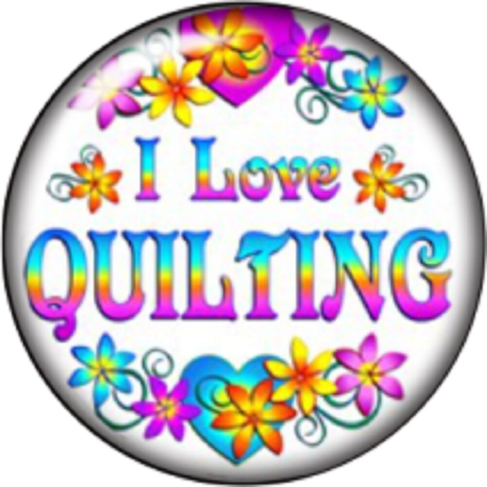 Snap button I love quilting 18mm charm