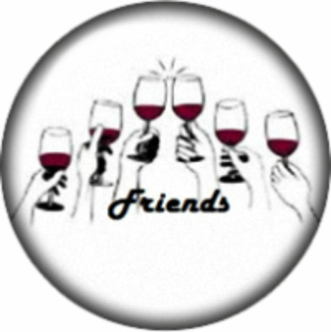 Snap button  Wine and Friends 18mm Cabochon chunk charm
