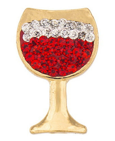 Body Accentz Snap Button Crystal Gold Plated Wine Glass Interchangable Jewelry 1