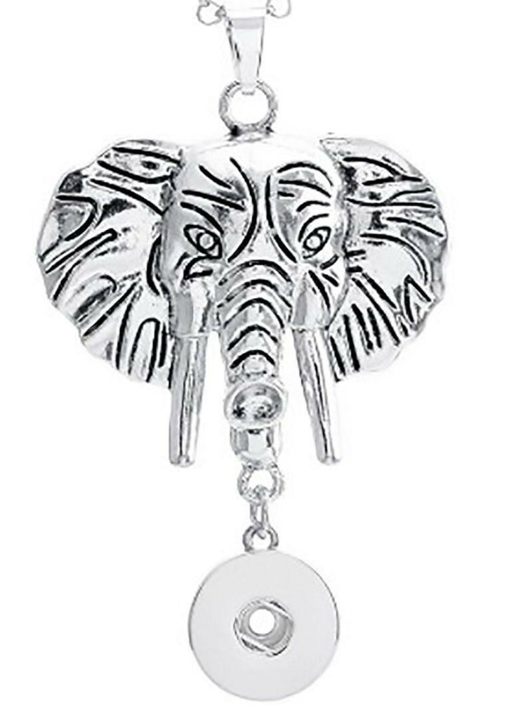 Body Accentz Snap Button Charm Holder fit 18mm Necklace Pendants Elephant