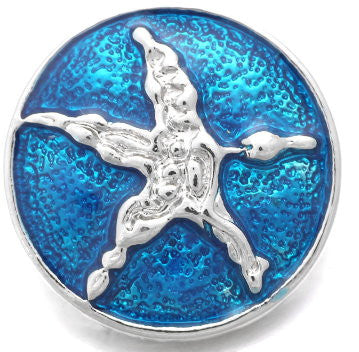 Snap button CZ Starfish18mm charm chunk interchangeable Sea life Salt