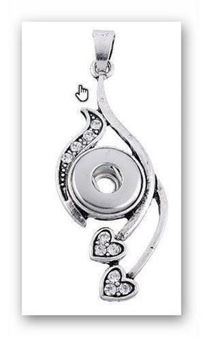 Pendant Heart for Charms Interchangable Jewelry snap Button Charm 12mm