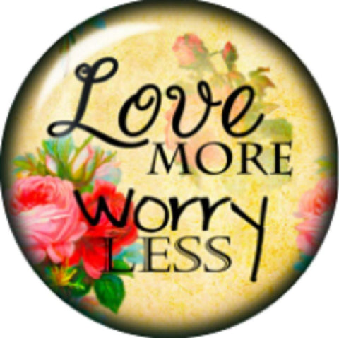 Body Accentz Snap Button Love More Worry Less 18mm Charm Chunk Interchangeable