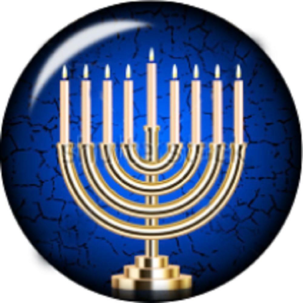 Body Accentz Snap Button Menorah Hanukkah Paper 18mm Charm Chunk Interchangeable