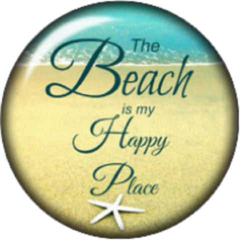 Snap Button The Beach is My Happy Place 18mm Charm Chunk Interchang