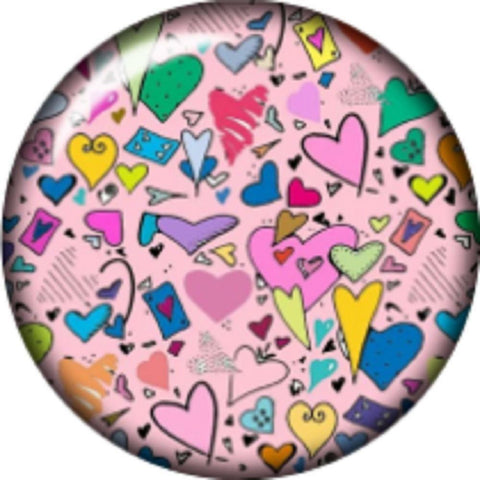 Body Accentz Snap Button Confetti Hearts 18mm Charm Chunk Interchangeable