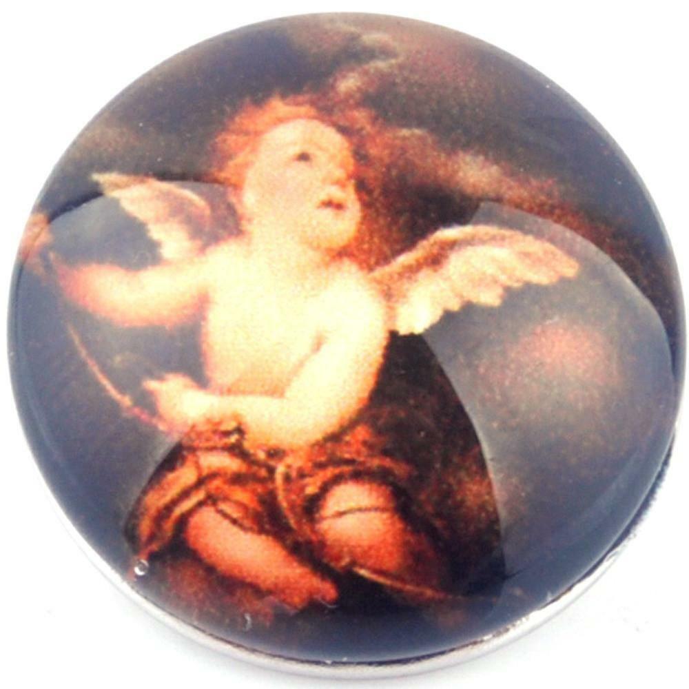 Snap Button Cherub Angel 18mm Charm Chunk