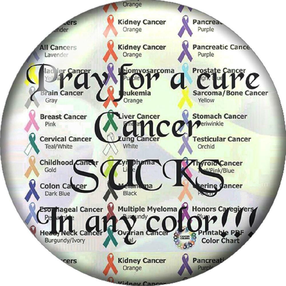 Snap Button Pray for a Cure Cancer Sucks in Any Color Ribbons 18mm