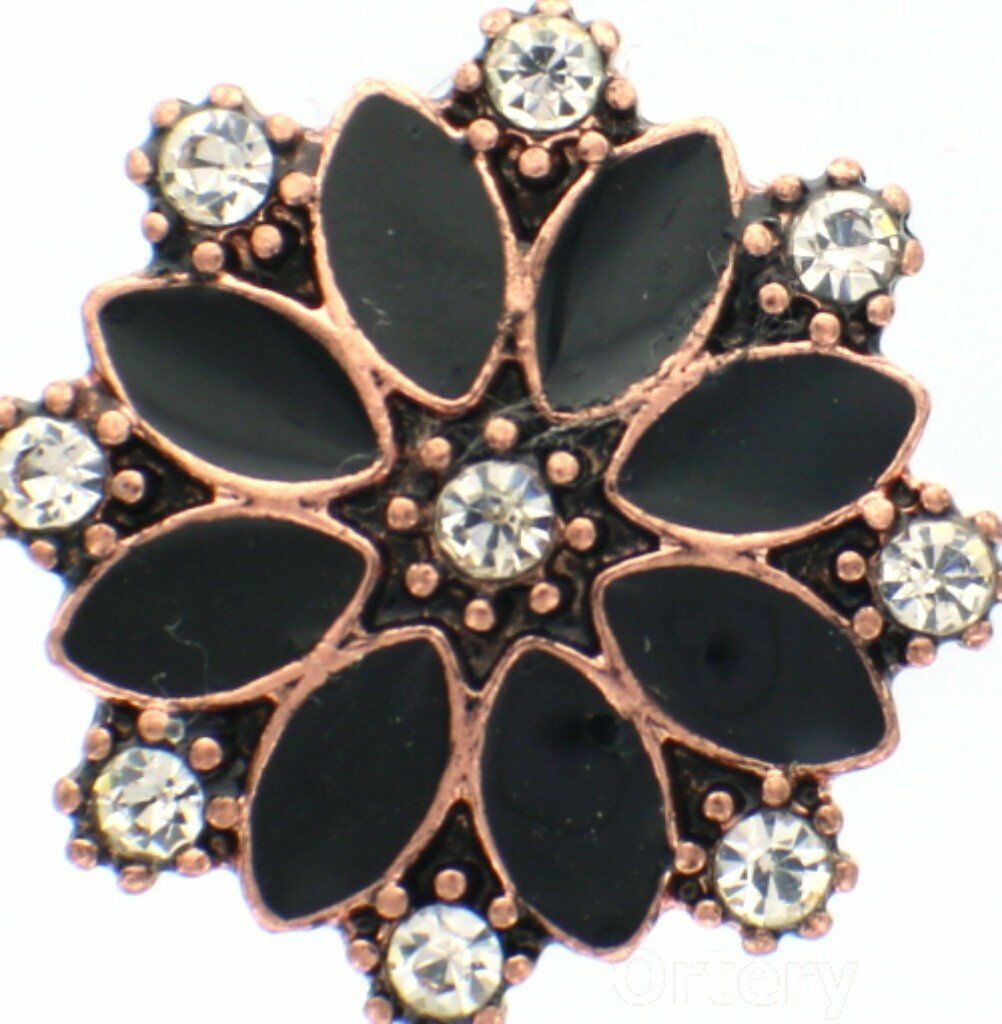 Snap Glass Flower Explosion CZ Button Charms Interchangable Jewelry