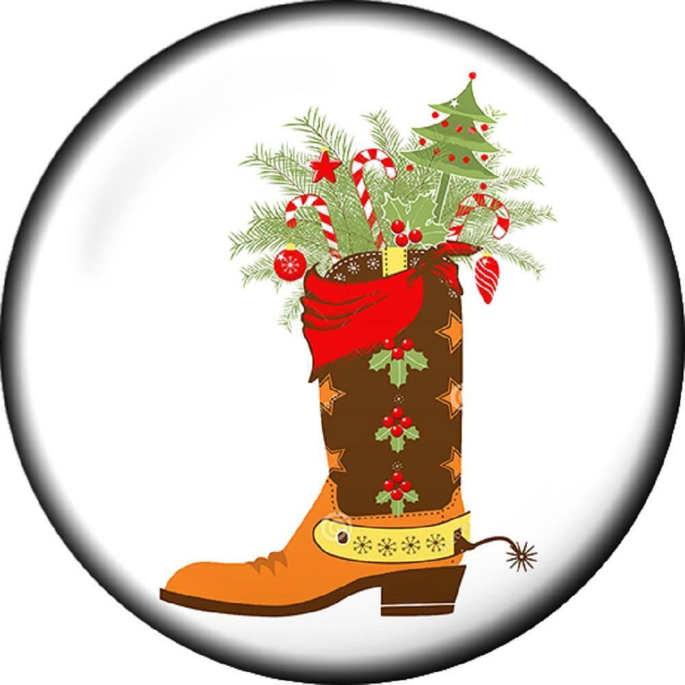 Snap Button Christmas Boot Holiday 12mm Cabochon Chunk