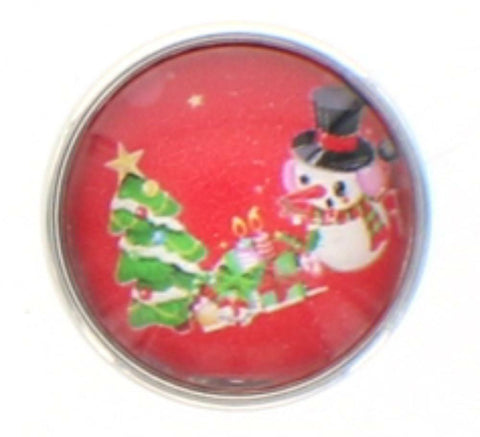 Body Accentz Snap Button Holiday Christmas Tree Snowman 18mm Cabochon Chunk Char