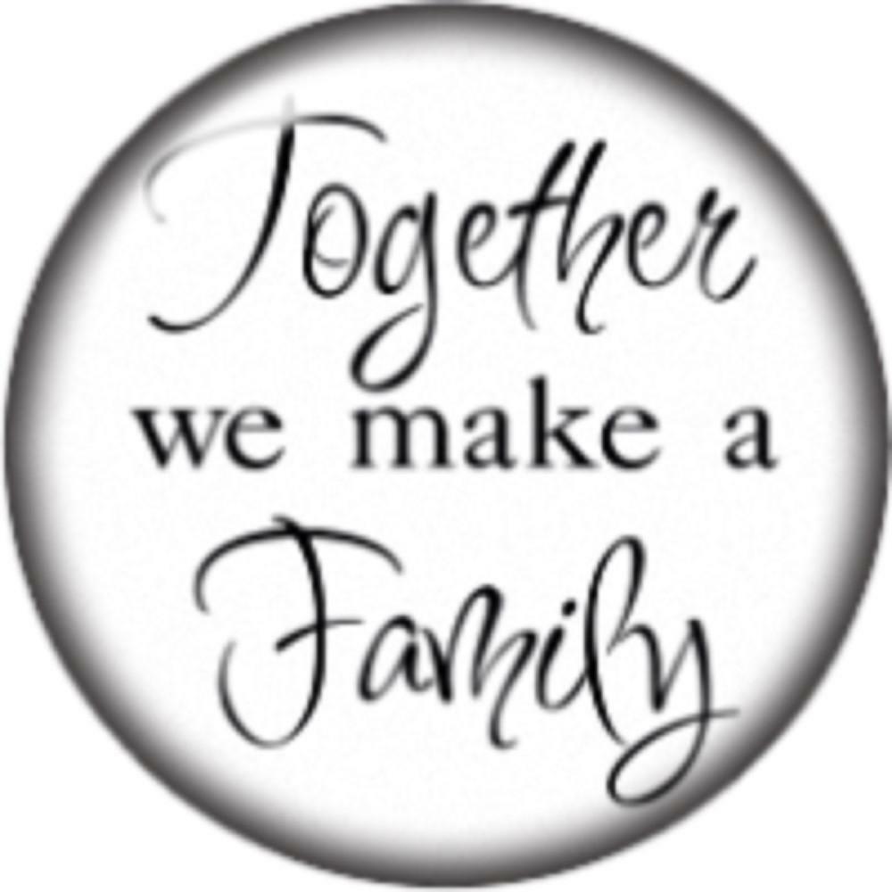 Body Accentz Snap Button Together we are Family 18mm Cabochon Chunk Charm