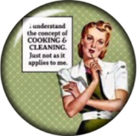 Snap Button Sarcasm Cooking Cleaning 18mm Cabochon Chunk Charm