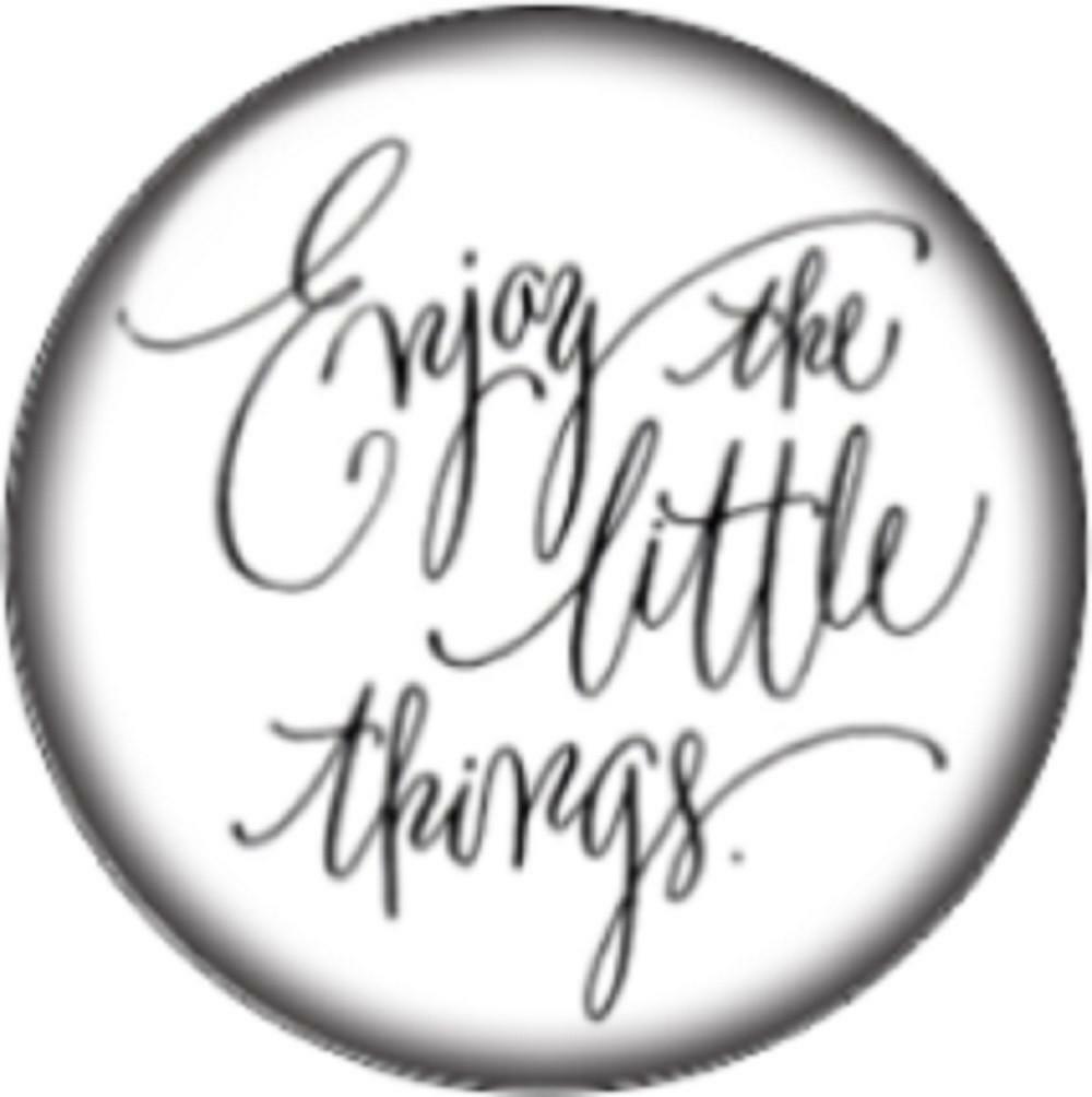 Snap Button Enjoy The Little Things Awareness 18mm Cabochon Chunk C