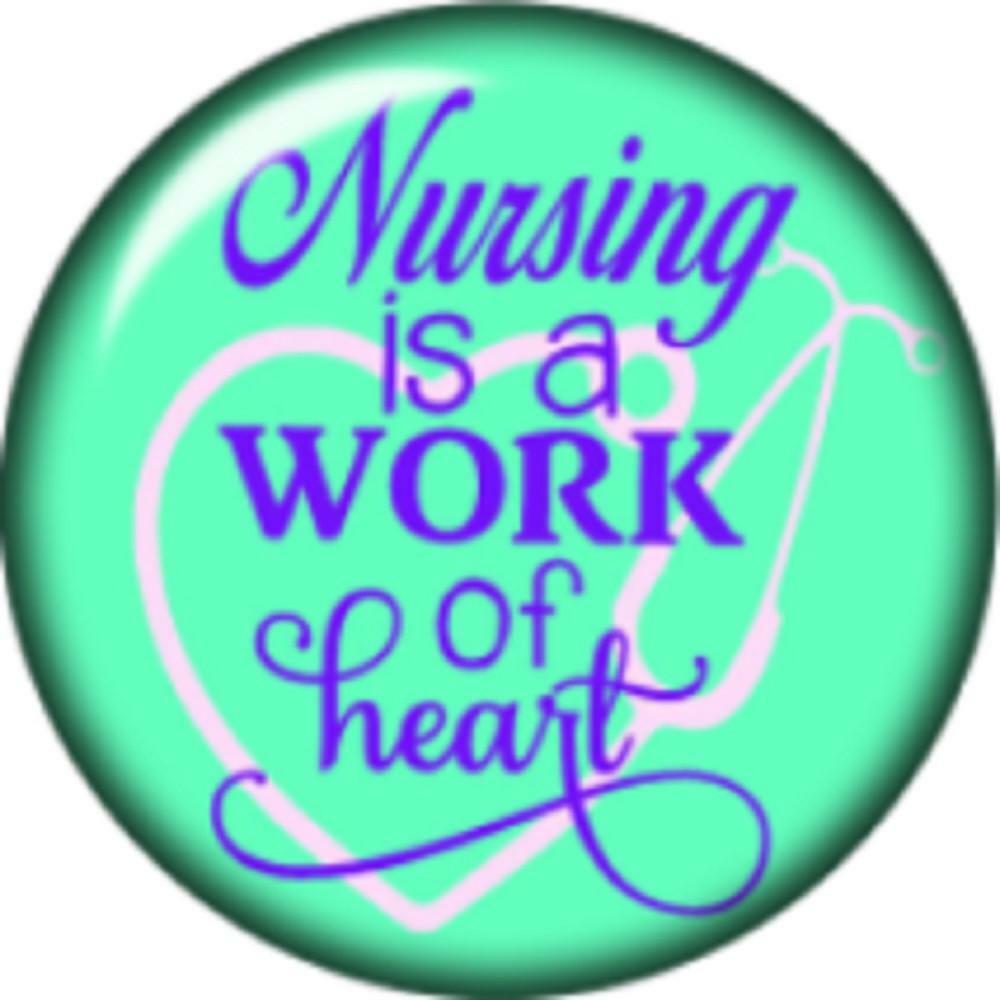 Snap Button Nursing is a Work of The Heart 18mm Cabochon Chunk