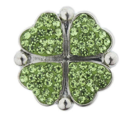 Snap Button Four Leaf clover18mm Cabochon Chunk Charm