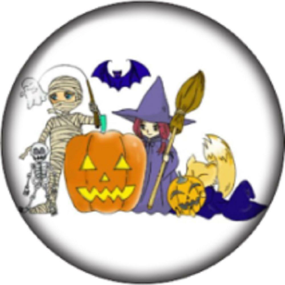 Snap Button Halloween Mummy Witch Pumpkin Bat 18mm Cabochon Chunk C