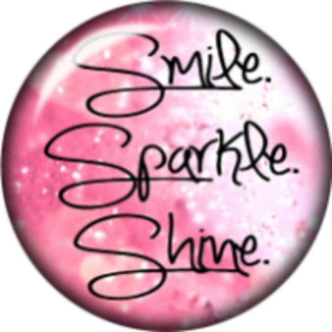 Body Accentz Snap Button Smile Sparkle Shine 18mm Cabochon Chunk Charm 18mm
