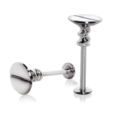 Body Accentz Labret Monroe Anchor 316L Surgical Steel Nail Screw Top 16g 5/16