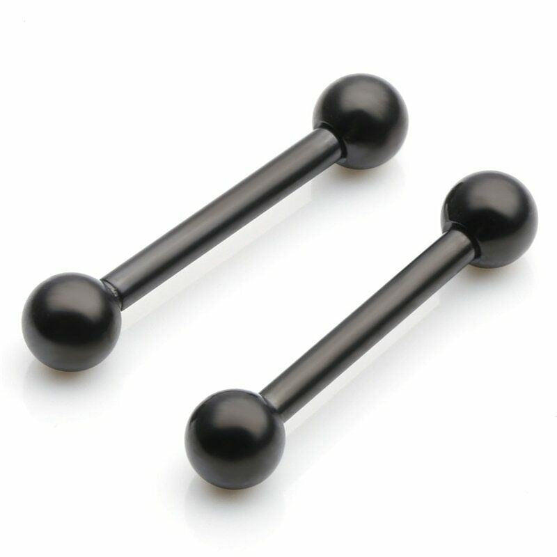 14G Stainless Steel 5mm Ball Nipple Tongue Ring 14mm Bar Body Piercing