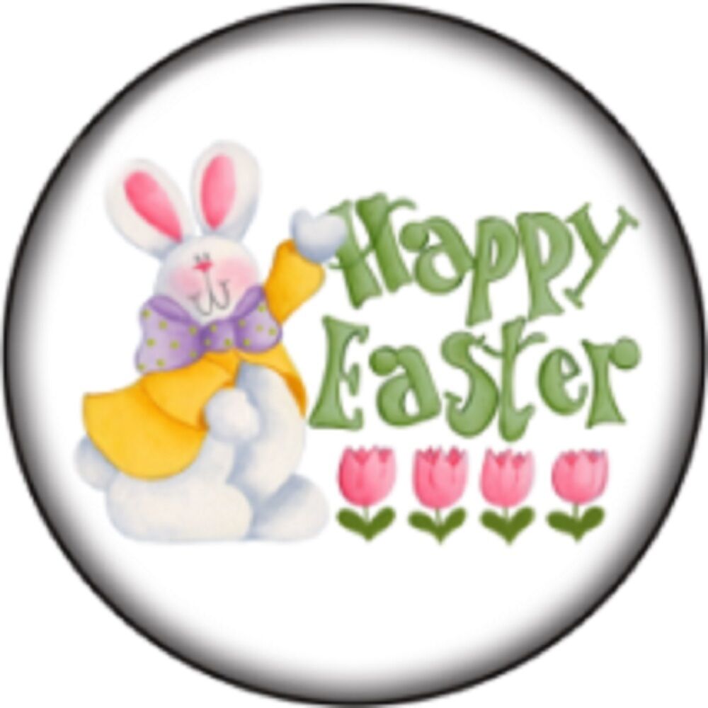 Snap Button Happy Easter 18mm Cabochon Chunk Charm