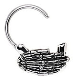 Septum 316L Surgical Steel Septum Clicker with Skeleton Hand 16g  1pc