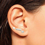 Labret Stud Cartilage Tragus Earrings Barbell star heart geometric 16G square