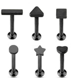 Labret Stud Cartilage Tragus Earrings Barbell star heart geometric 16G square