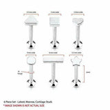 Labret Stud Cartilage Tragus Earrings Barbell star heart geometric 16G square