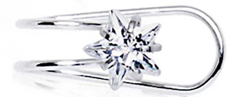 Earring 316L Stainless Steel Clip-On Fake Cartilage Ear Cuff Star CZ  1pc