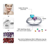 925 Sterling Silver Personalized Mothers Ring Birthstones Custom Engraved