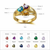 925 Sterling Silver Personalized Mothers Ring Birthstones Custom Engraved