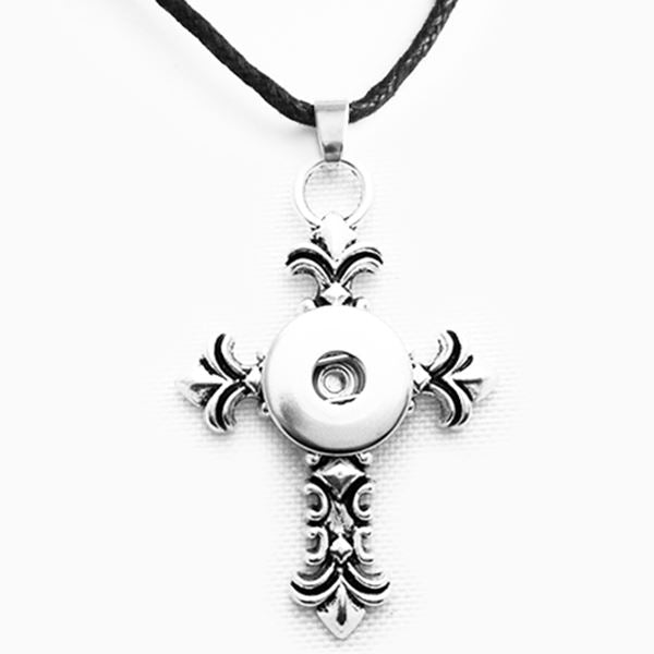 Necklace Pendant moon flower tree cross Vintage 18mm snap button jewelry