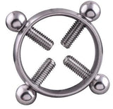 Body Piercing Breast Nail Screw Bell Fake Nipple Ring Jewelry Stainless steel - Silver