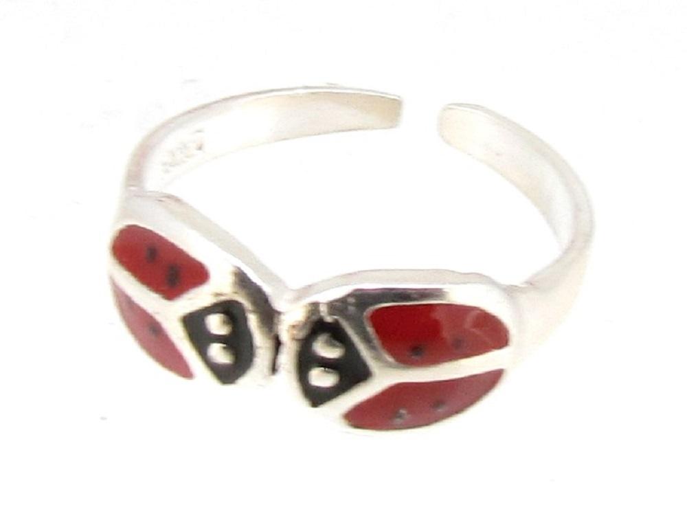 .925 Sterling Silver Toe Ring - Lady bug