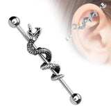 Industrial Barbell CZ 316L Surgical Steel Industrial Bar Snake