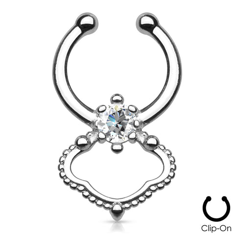 Septum Gem Non-Piercing Septum Hanger Nose Ring Stud