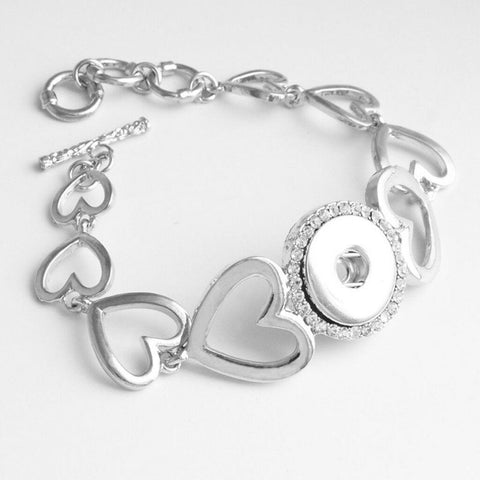 Bracelet fit 18mm Crystal snap button jewelry Bracelet Bangles High Quality