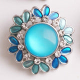 18mm  flower  crystal Metal Snap button jewelry Flower crystal