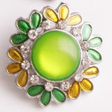 18mm  flower  crystal Metal Snap button jewelry Flower crystal